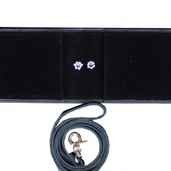 Card Holder Dua Sisi Double Flip Plus Tali Kulit Warna Hitam