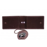 Id Card Holder Dua Sisi Double Flip Plus Tali Kulit Warna Coklat