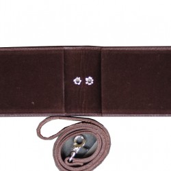 Id Card Holder Dua Sisi Double Flip Plus Tali Kulit Warna Coklat