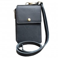 Card Holder Name Tag Dompet Tempat Kartu Bahan Kulit Model Multifungsi