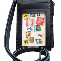 Card Holder Name Tag Dompet Tempat Kartu Bahan Kulit Model Multifungsi